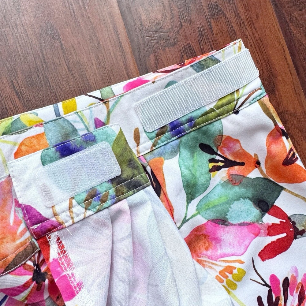 Rip Skirt Hawaii Wrap Skirt XL Length 3 Wildflower‎ Watercolor Pockets Swim - Picture 11 of 16